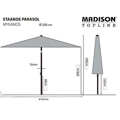 Parasol MYKANOS PUSH-UP 250cm sage green - thumbnail