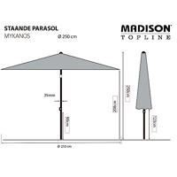 Parasol MYKANOS PUSH-UP 250cm sage green - thumbnail