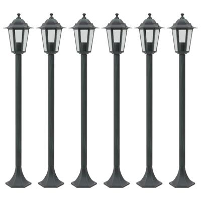 VidaXL Paalverlichting voor tuin e27 110 cm aluminium donkergroen 6 st VidaXL Paalverlichting voor tuin e27 110 cm aluminium donkergroen 6 st