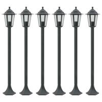 VidaXL Paalverlichting voor tuin e27 110 cm aluminium donkergroen 6 st - thumbnail