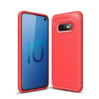 Geborsteld textuur koolstofvezel TPU Case voor Galaxy S10e - thumbnail