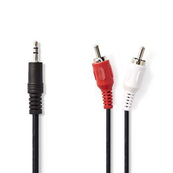 Verloopkabel 1x Mini-jack naar 2x RCA 150cm