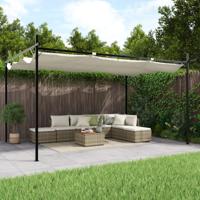 Pergola met uitschuifbaar dak 395x292x230 crèmekleurig - thumbnail