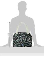 Basil wanderlust carry all bag - zwarte fietshandtas met kleurrijke vogelprint - thumbnail