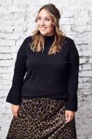 Ulla Popken pullover met rijgsluiting - Grote Maten - thumbnail