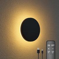Siderno Oplaadbare Wandlamp Zwart 20cm - thumbnail