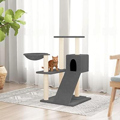 VidaXL Kattenmeubel met sisal krabpalen 82 cm donkergrijs VidaXL Kattenmeubel met sisal krabpalen 82 cm donkergrijs