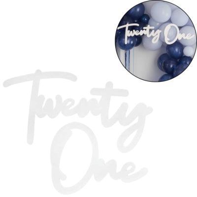 Ginger Ray decoratiebord twenty one wit 100 cm | 10 stuks