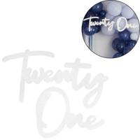 Ginger Ray decoratiebord twenty one wit 100 cm | 10 stuks - thumbnail