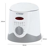 Bomann FFR 1290 Fondue-friteuse 1 l 840 W Met handmatige temperatuursinstelling Wit, Grijs - thumbnail
