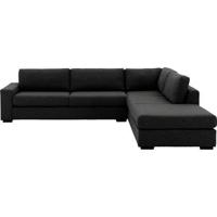 Goossens Hoekbank Lucca Met Ligelement antraciet, stof, 2,5-zits, stijlvol landelijk met ligelement rechts - thumbnail