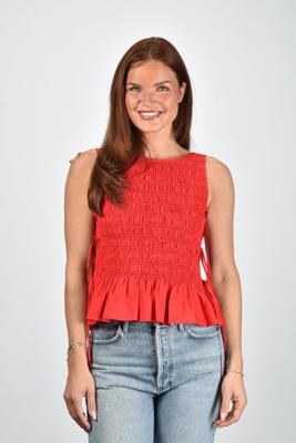 Ganni top W0904 racing red