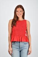 Ganni top W0904 racing red - thumbnail