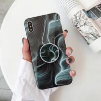 Marmer anti-drop TPU bescherming achtercover voor iPhone XS Max met opvouwbare houder (Z14) - thumbnail