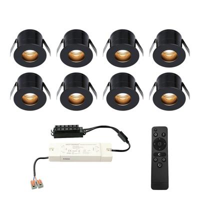 Set van 8 Olivia LED Mini Inbouwspots met Trafo - 12 Volt 3 Watt 150 lumen - Dimbaar - Verzonken - Plat 36mm - 2700K - IP44 waterdicht - Zwart - Veranda Spotjes - Overkapping Spotjes Set van 8 Olivia LED Mini Inbouwspots met Trafo - 12 Volt 3 Watt 150 lumen - Dimbaar - Verzonken - Plat 36mm - 2700K - IP44 waterdicht - Zwart - Veranda Spotjes - Overkapping Spotjes