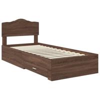 Bedframe met hoofdeinde Bruin Eiken 100 x 200 cm Bewerkt hout - thumbnail