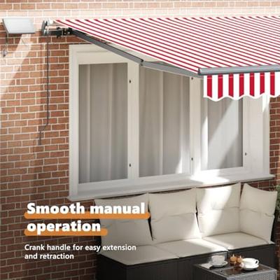 VidaXL Inklapbaar zonnescherm rood en wit 300 x 250 cm stof