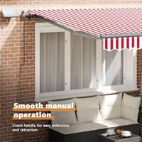 VidaXL Inklapbaar zonnescherm rood en wit 350 x 250 cm stof - thumbnail