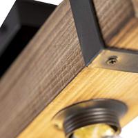 QAZQA Industriële plafondlamp hout met staal 4-lichts - Reena - thumbnail