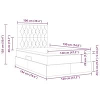Opbergbed met LED met matras Lichtgrijs 120 x 190 cm Polyester - thumbnail
