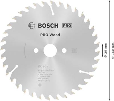 Bosch Accessories Optiline 2608640593 Hardmetaal-cirkelzaagblad 150 x 20 x 2.4 mm Aantal tanden: 36 1 stuk(s)