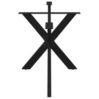 Eettafelpoot spider vorm 150x78x(72-73) cm staal zwart - thumbnail