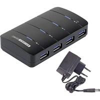 Renkforce USB 3.2 Gen 1-hub 4 poorten Met status-LED's Zwart - thumbnail