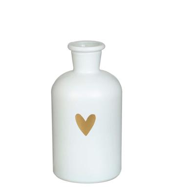 Riga vaas glas wit met hart Ø7xH12cm