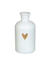 Riga vaas glas wit met hart Ø7xH12cm - thumbnail