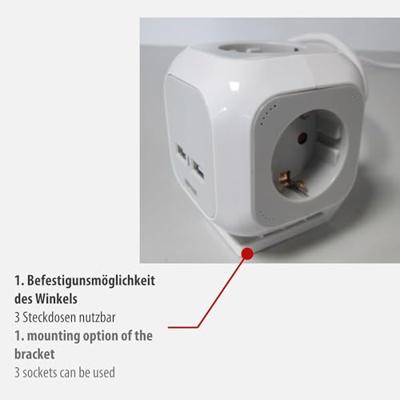 Brennenstuhl 1150100 Stekkerdooskubus 3-voudig Wit, Lichtgrijs Randaarde stekker 1 stuk(s)