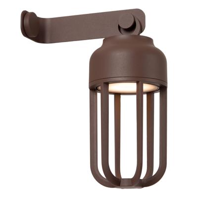 Lucide WELLS - Oplaadbare Wandlamp Binnen/Buiten - Accu/Batterij - Ø 10 cm - LED Dimb. - CCT - 1x5W 2700K/4000K - IP54 - Roest bruin - Essential Lucide WELLS - Oplaadbare Wandlamp Binnen/Buiten - Accu/Batterij - Ø 10 cm - LED Dimb. - CCT - 1x5W 2700K/4000K - IP54 - Roest bruin - Essential