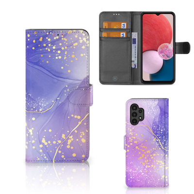 Hoesje voor Samsung Galaxy A13 (4G) Watercolor Paars Hoesje voor Samsung Galaxy A13 (4G) Watercolor Paars