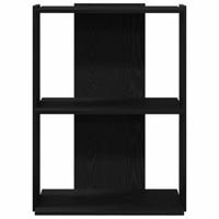 Boekenkast 3-laags 60x30x80 cm bewerkt hout zwart - thumbnail