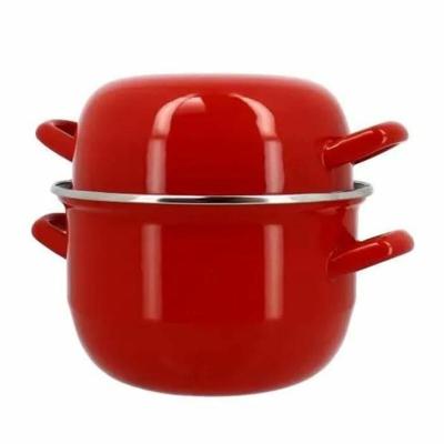 Mosselpan - MENASTYL - 3645562 - Geëmailleerd staal - Zwart - 18 cm - Inhoud 2,7 liter - Geschikt voor alle kookplaten, inclusief inductie Mosselpan - MENASTYL - 3645562 - Geëmailleerd staal - Zwart - 18 cm - Inhoud 2,7 liter - Geschikt voor alle kookplaten, inclusief inductie