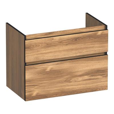 Brauer Delight Edge - Onderkast - 80 cm - met 2 Softclose Lades Greeploos en 1 Sifon Uitsparing - Honey