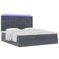 Ottoman bed met matrassen en LED's 180x200cm fluweel - thumbnail