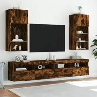 Tv-meubels met LED-verlichting 2 st 40,5x30x90 cm gerookt eiken - thumbnail