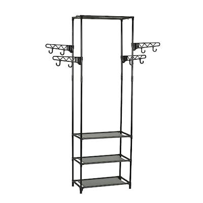 VidaXL Kledingrek 55x28,5x175 cm staal en ongeweven stof zwart VidaXL Kledingrek 55x28,5x175 cm staal en ongeweven stof zwart