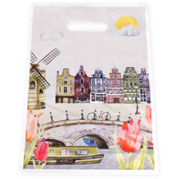 Tas | Tulp | Gerecycled LDPE | dKT | 27x37cm | bodemvouw 8cm | draagtas | 1000 stuks - thumbnail