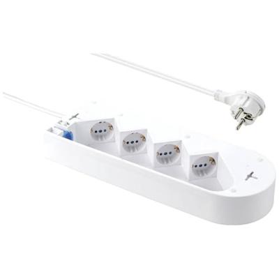 Sygonix SY-5228510 Stekkerdoos met schakelaar 4-voudig Wit Randaarde stekker 1 stuk(s)