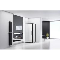 Van Rijn Products ST04 Hoekcabine - 100x90x200cm - helder glas - dikte 6mm - zwart ST0415010090KP - thumbnail