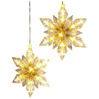 Kerststerren met LED verlichting - 2 stuks - thumbnail