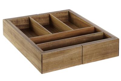 Bestekorganizer DKD Home Decor Natuurlijk Acacia 35 x 30 x 7 cm Bestekorganizer DKD Home Decor Natuurlijk Acacia 35 x 30 x 7 cm