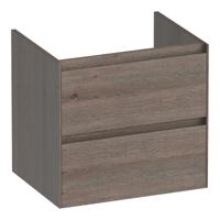 Brauer Inspire - Onderkast 60 cm - met 2 Softclose Lades Greeploos en 1 Sifon Uitsparing - Lamellen Eiken Zwart - thumbnail