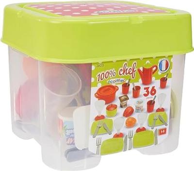 Ecoiffier 100% chef servies in opbergbox 36dlg