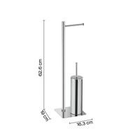 Toiletborstelhouder Sapho Gedy Vrijstaand met Toiletrolhouder Chroom - thumbnail
