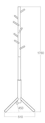 Kapstok 'Thor' 177cm, kleur zwart Kapstok 'Thor' 177cm, kleur zwart
