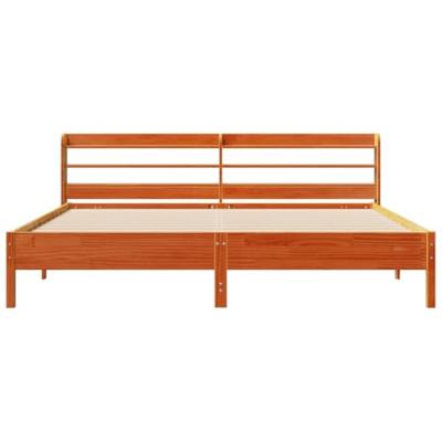 Bedframe zonder matras massief grenenhout wasbruin 180x200 cm