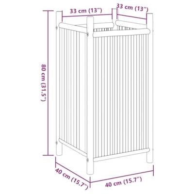 Plantenbak 40x40x80 cm bamboe