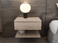 Zwevend nachtkastje VIVIENNE 45 cm lichte eik - thumbnail